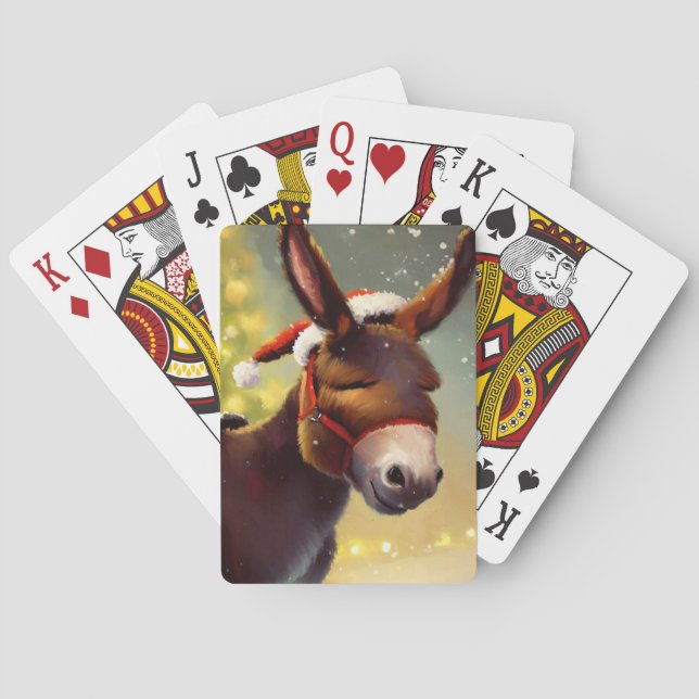 Christmas Donkey (4) Playing Cards (Back)