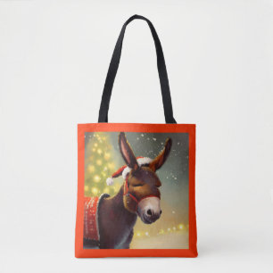 Christmas Donkey 4 Tote Bag