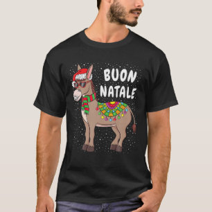 Christmas Donkey Buon Natale American Italian Xmas T-Shirt