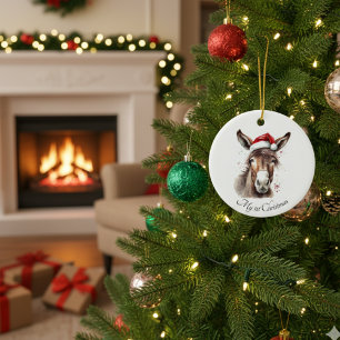 Christmas Donkey, customisable  Ceramic Tree Decoration