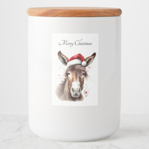 Christmas Donkey, customisable  Food Label