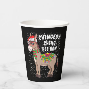 Christmas Donkey Funny American Italian Xmas Gift Paper Cups