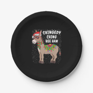 Christmas Donkey Funny American Italian Xmas Gift Paper Plate