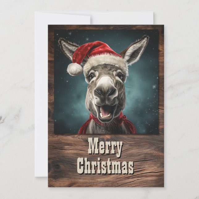 Christmas Donkey Holiday Card (Front)