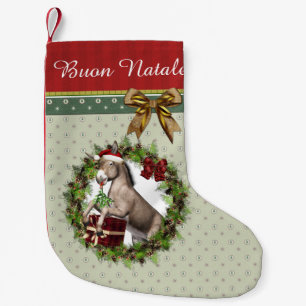 Christmas Donkey Santa Buon Natale Stocking