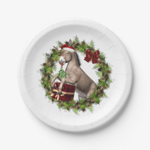 Christmas Donkey Santa Paper Plates
