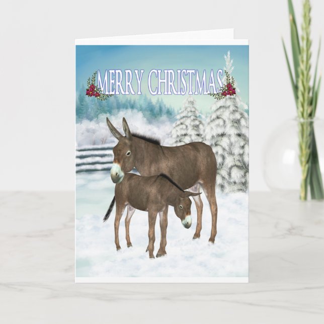 Christmas Donkeys. christmas card (Front)