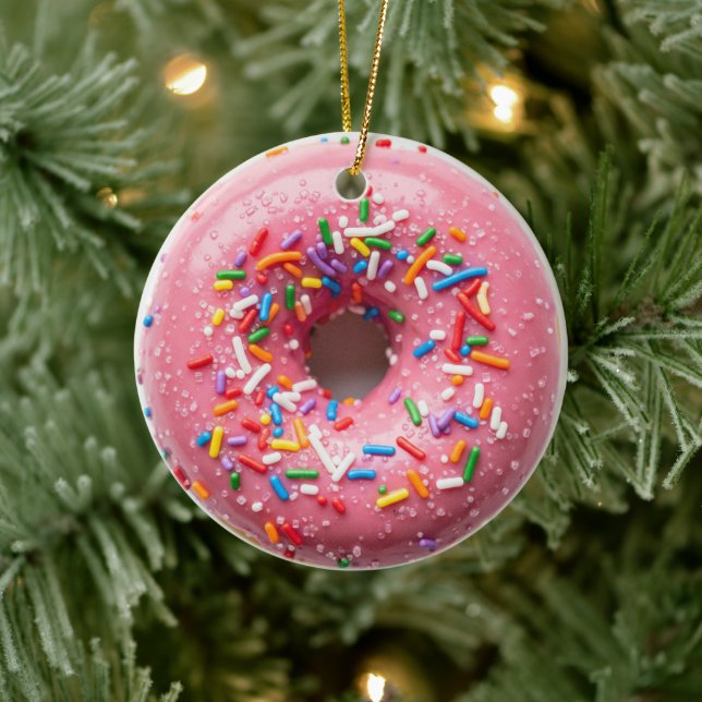 CHRISTMAS DONUT ORNAMENT PINK SPRINKLES (Tree)