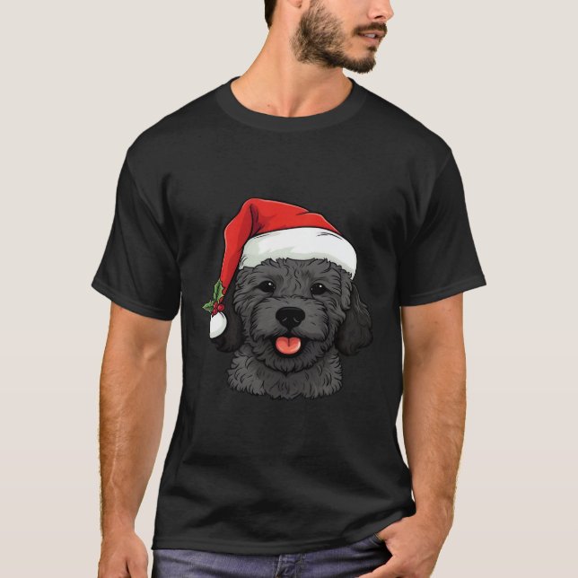Christmas Doodle Oodle Dog - Black Classic T-Shirt (Front)