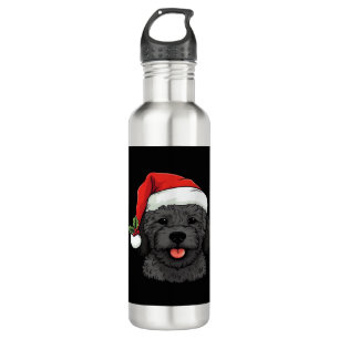 Christmas Doodle Oodle Dog - Black Classic T-Shirt 710 Ml Water Bottle