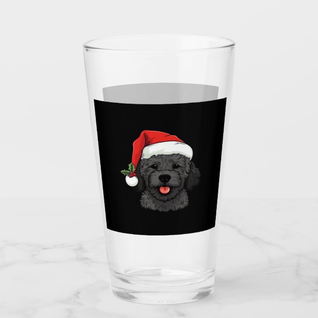 Christmas Doodle Oodle Dog - Black Classic T-Shirt Glass (Front)