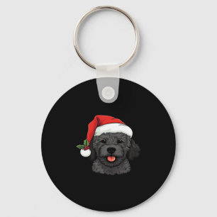 Christmas Doodle Oodle Dog - Black Classic T-Shirt Key Ring