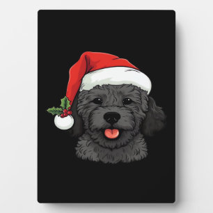 Christmas Doodle Oodle Dog - Black Classic T-Shirt Plaque