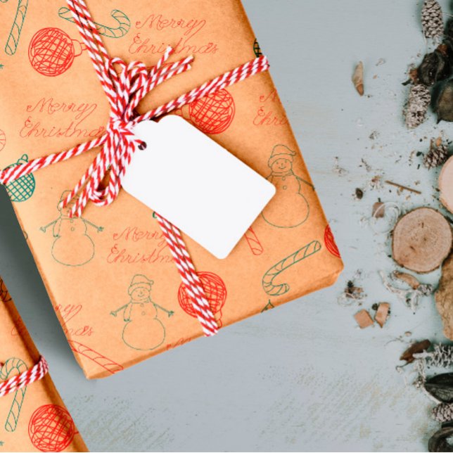 Christmas Doodle Pattern | Snowmen, Trees & Candy  Wrapping Paper Sheet (Creator Uploaded)