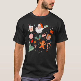 Christmas Doodle Retro Santa Holiday Se T-Shirt
