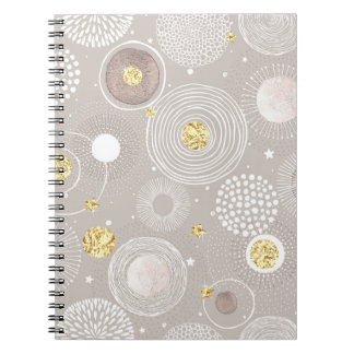 Christmas doodles: golden foil background. notebook
