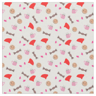 Christmas Doodles Pattern Design Fabric