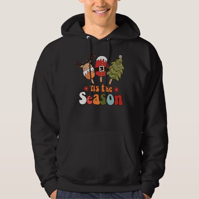 Christmas Doodles Tis' The Season Retro Holiday Co Hoodie (Front)