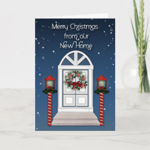 Christmas Door Address Change Greeting Holiday Card