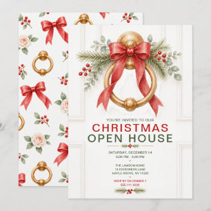 Christmas Door Knocker Open House Party Invitation