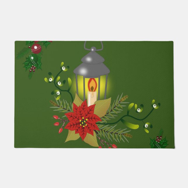 Christmas Door Mat, Christmas Candle Doormat (Front)