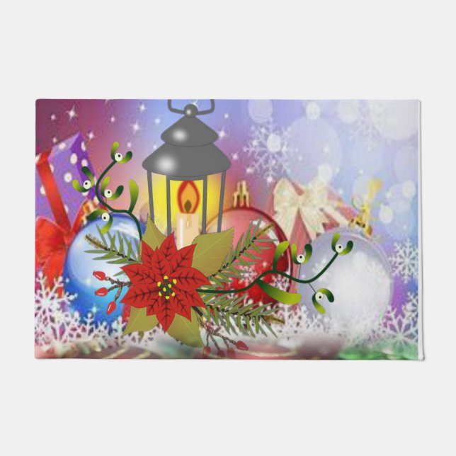 Christmas Door Mat, Christmas Candle Doormat (Front)