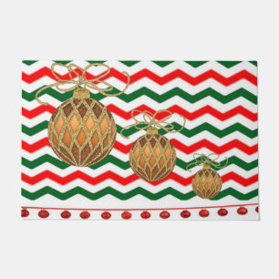 Christmas Door Mat, Gold Balls Doormat
