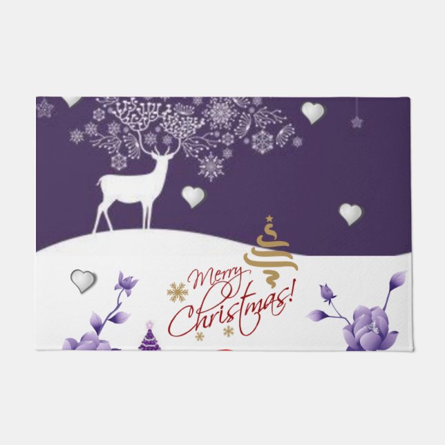 Christmas Door Mat, Merry Christmas Doormat (Front)