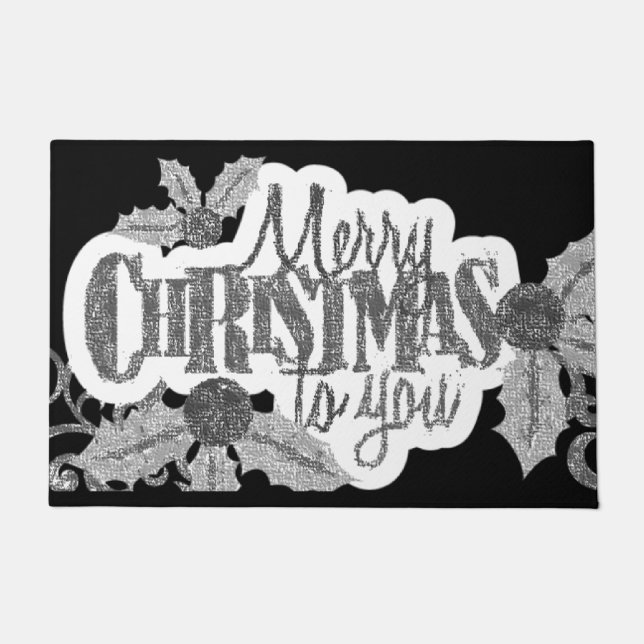 Christmas Door Mat, Merry Christmas Doormat (Front)