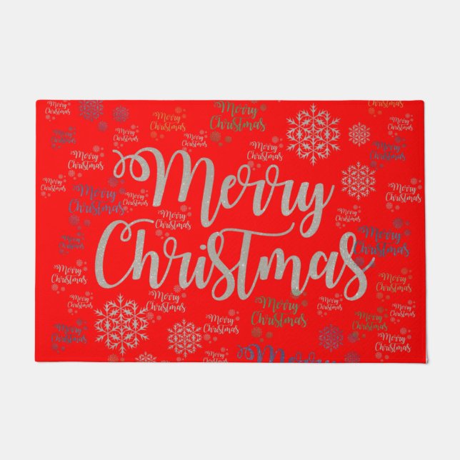 Christmas Door Mat, Merry Christmas Doormat (Front)