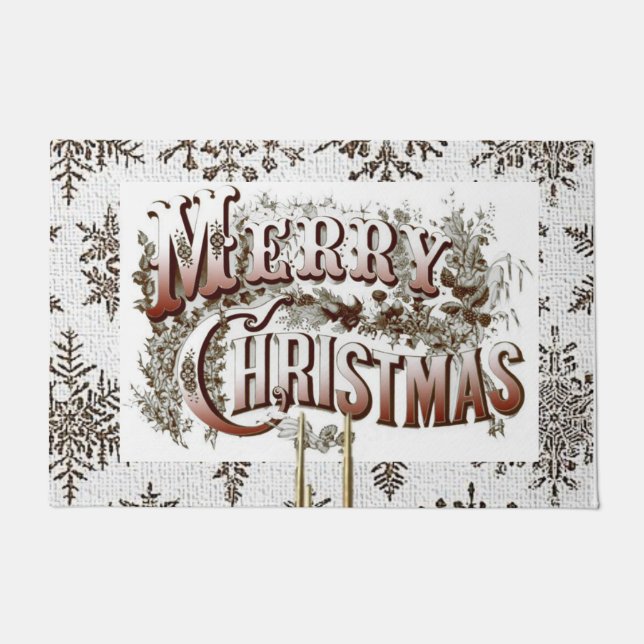 Christmas Door Mat, Merry Christmas Doormat (Front)