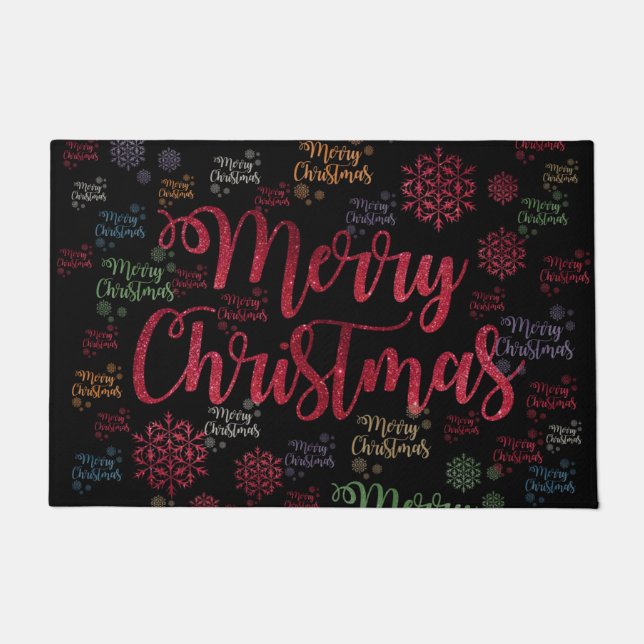Christmas Door Mat, Merry Christmas Doormat (Front)