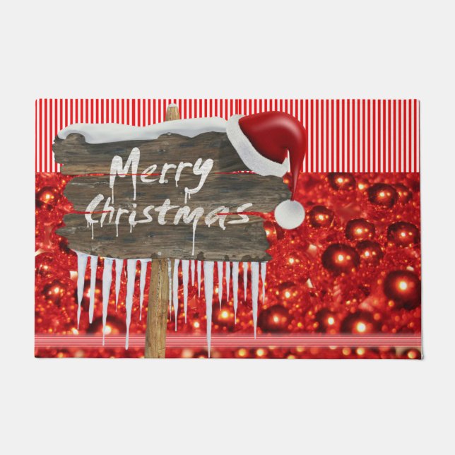 Christmas Door Mat, Merry Christmas Doormat (Front)