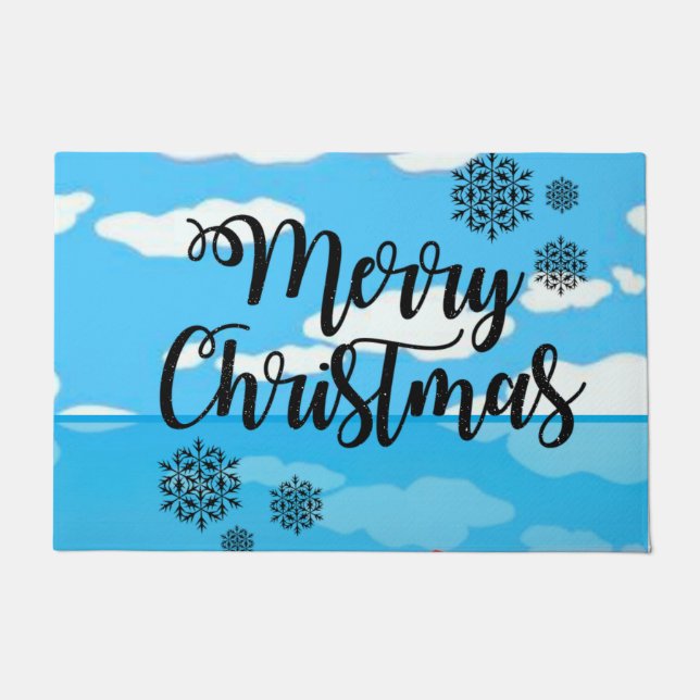 Christmas Door Mat, Merry Christmas Doormat (Front)