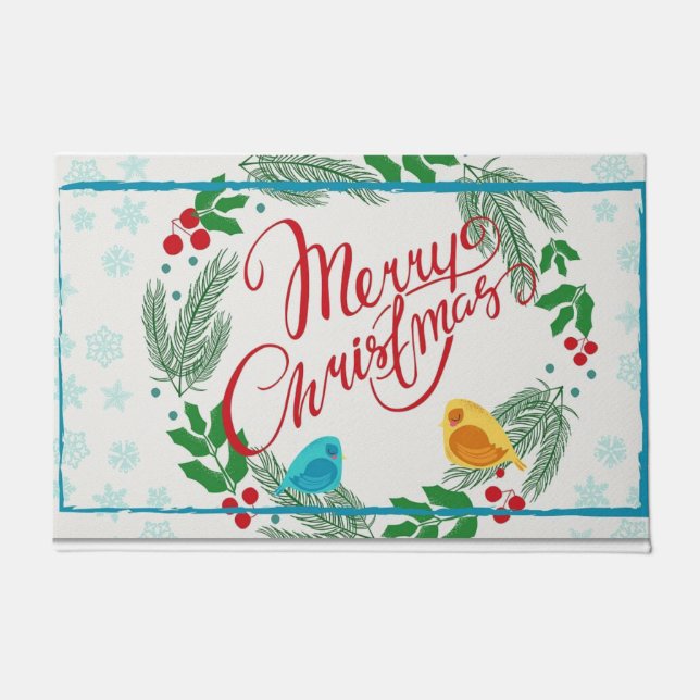 Christmas Door Mat, Merry Christmas Doormat (Front)
