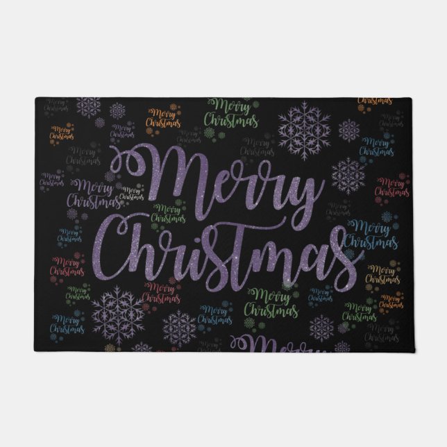 Christmas Door Mat, Merry Christmas Doormat (Front)