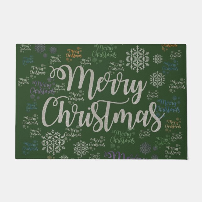Christmas Door Mat, Merry Christmas Doormat (Front)