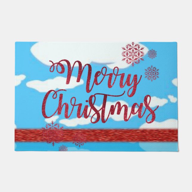 Christmas Door Mat, Merry Christmas Doormat (Front)