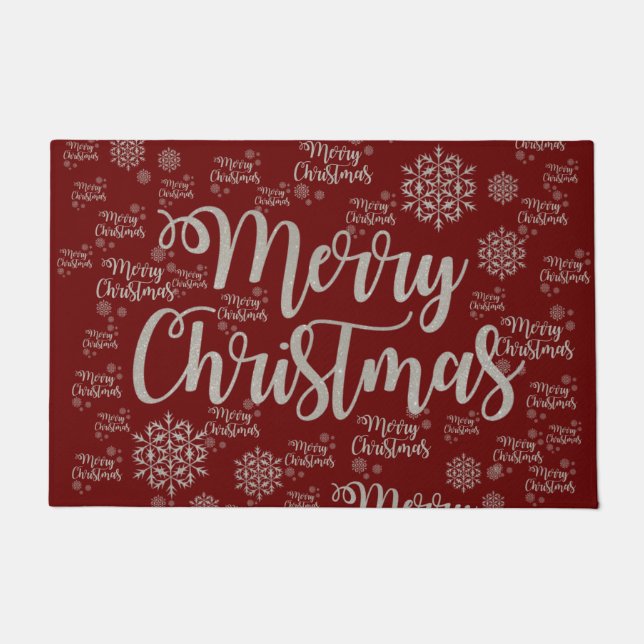 Christmas Door Mat, Merry Christmas Doormat (Front)