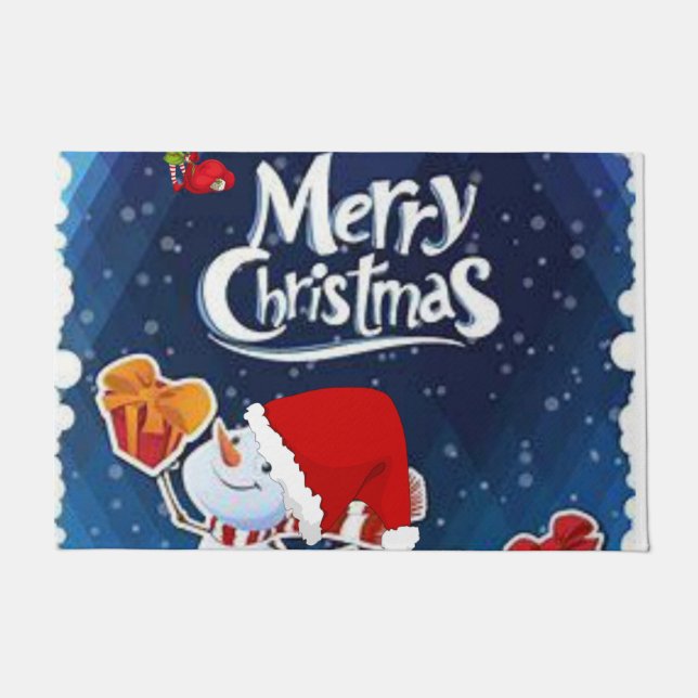 Christmas Door Mat, Merry Christmas Doormat (Front)