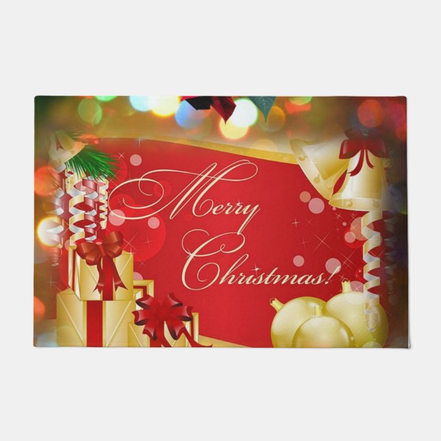 Christmas Door Mat, Merry Christmas Doormat (Front)