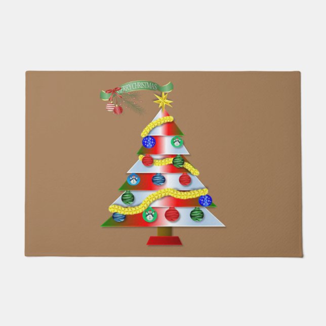 Christmas Door Mat, Merry Christmas Doormat (Front)