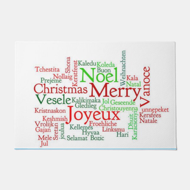 Christmas Door Mat, Merry Christmas Doormat (Front)