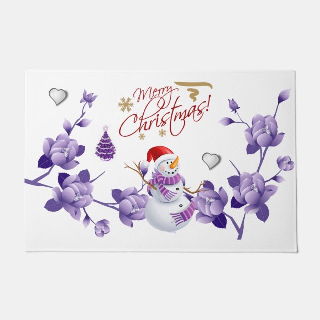 Christmas Door Mat, Merry Christmas Doormat (Front)