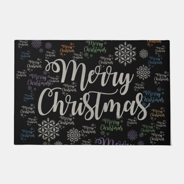 Christmas Door Mat, Merry Christmas Doormat (Front)