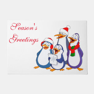 Christmas Door Mat-Merry Penguins Doormat