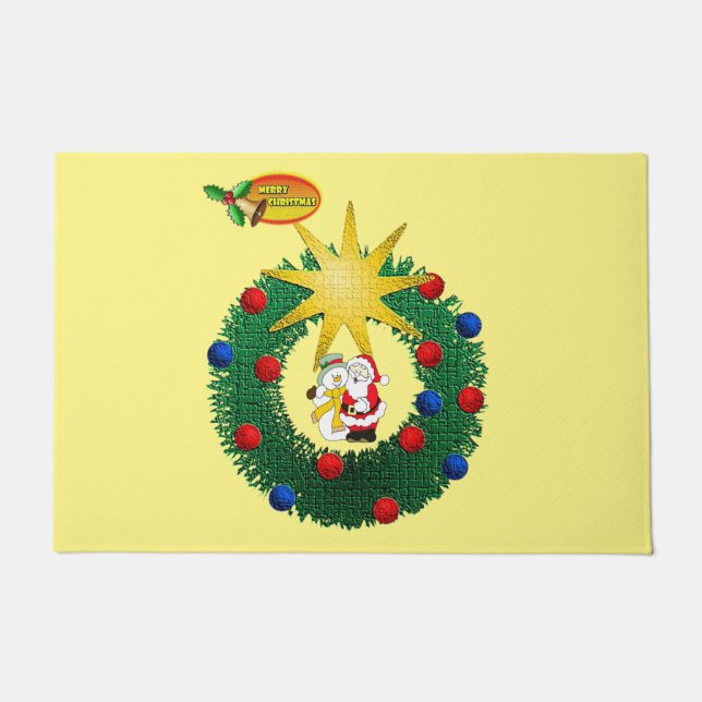 Christmas Door Mat, Santa Doormat (Front)