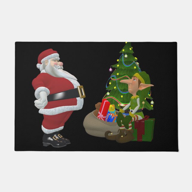 Christmas Door Mat, Santa Doormat (Front)