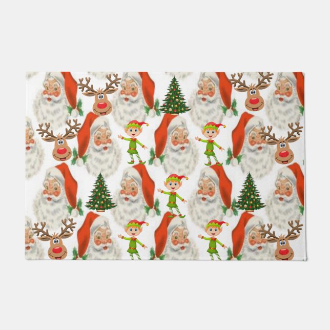 Christmas Door Mat, Santa Doormat (Front)