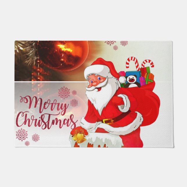 Christmas Door Mat, Santa Doormat (Front)